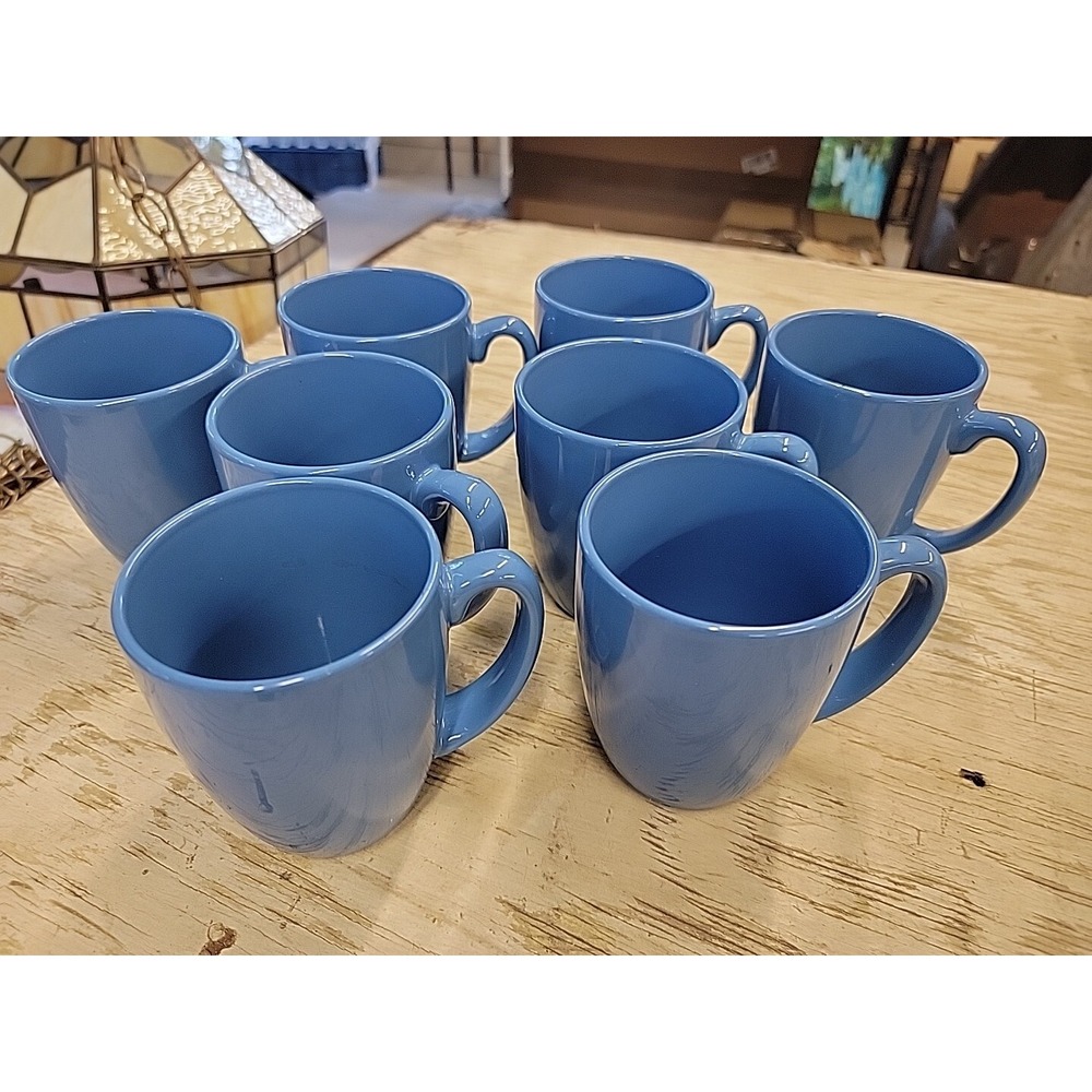 Corelleo Corelle Stoneware Classic Blue Periwinkle 10oz‎ Mugs Set of 8